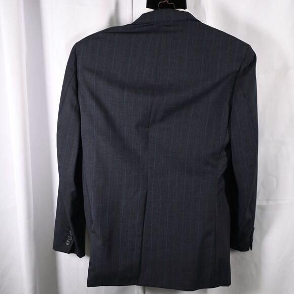 Tom James Mens 42R Gray Pinstripe Single Vent 3-Button Wool Sports Coat Blazer - Picture 2 of 10